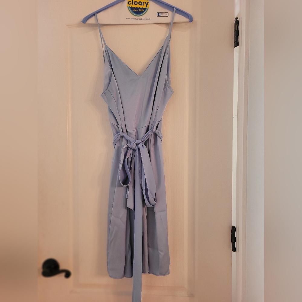 Elegant Light Blue Slip Dress - Picture 5 of 5